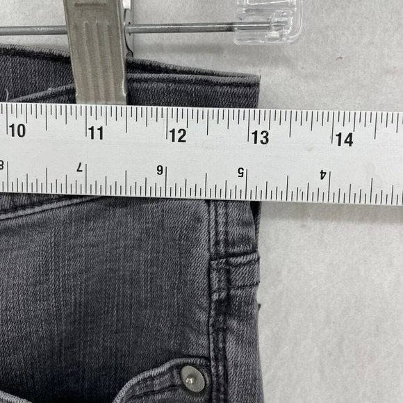 Madewell Jeans Womens 26 Black Wash High Rise Slim Skinny Raw Hem Button Denim - Picture 3 of 11